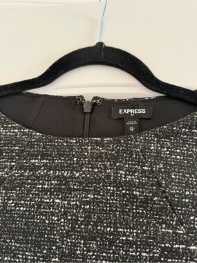 Express Black and White Textured Shift Dress